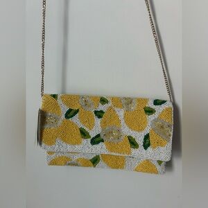 Viral Antik Kraft Beaded Lemon Pattern Crossbody Bag Clutch